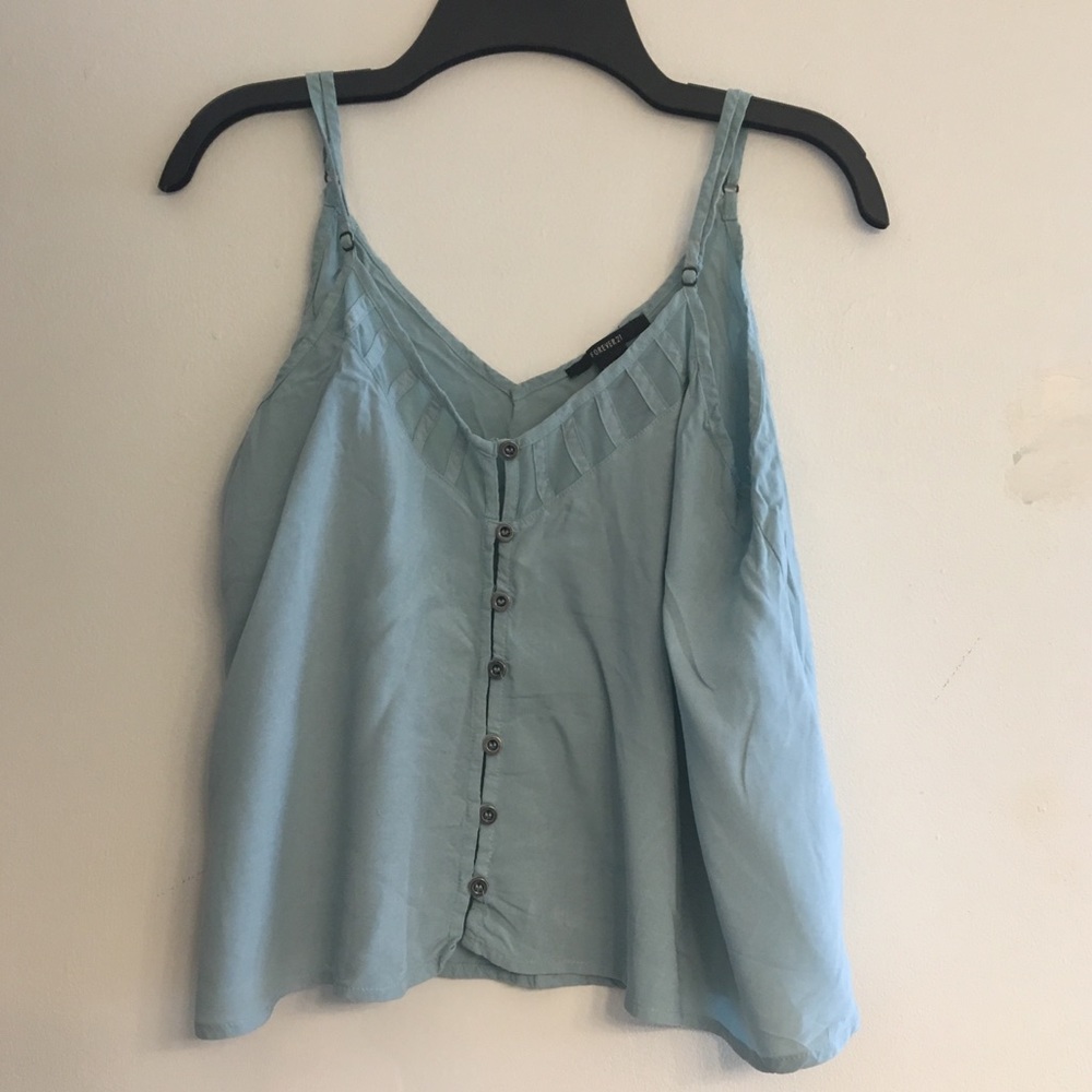 Forever 21 Button and Sheer Detail Tank Top